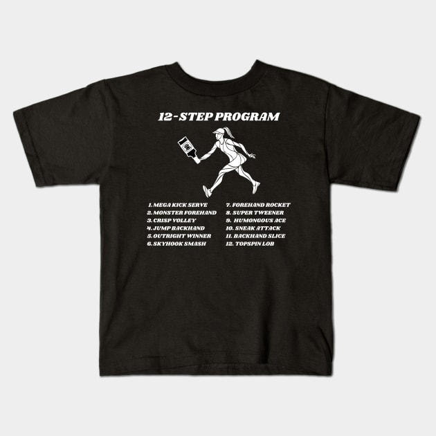 US Open Funny Tennis Addict 12-Step Program Kids T-Shirt by TopTennisMerch